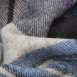 Grey, Purple, Blue, Beige Plaid Wool Scarf