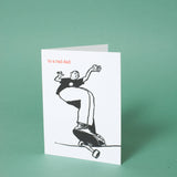 Skater Dad Father's Day Greeting Card by Russ Pope: Plastic sleeve