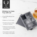 Glacier™ 2" Whiskey Ice Cube Tray w/ Lid