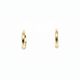 Textured Lines Huggie Hoop Earrings Goldfill: Sterling Silver