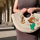 Hand-painted Cowboy Boot Bag Charm & Keychain | Eco-Friendly