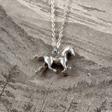 Vintage Silver Running Horse Necklace