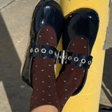 Patterned Sneaker Socks (Polka Dot Blue/Navy)