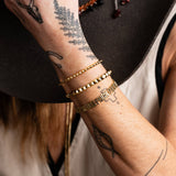 Pyramid Spike Cuff Bracelet: Wide