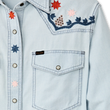 Embroidered Western Shirt (Light Indigo Chambray)