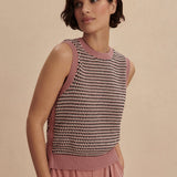 Knowles Textured Knit Vest (Woodrose)