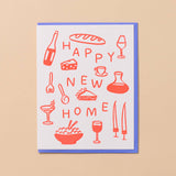 Happy New Home Letterpress Food Icons Housewarming Card- Made in USA