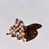 Checkered Mini Hair Claw Clip Eco Friendly (Beige Checkered)