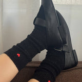 Embroidered Snow Socks (Cookies and Cream/Heart)