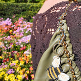 Hand-painted Honey Bee Bag Charm + Keychain | Eco-Friendly