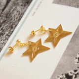 Vintage Brass Star Earrings