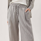 Palermo Drawstring Pant (Black Stripe)