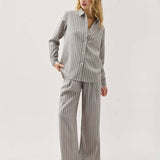 Palermo Button Up (Black/White Stripe)