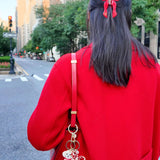 Coquette Bow Claw Hair Clip (Red Plaid)