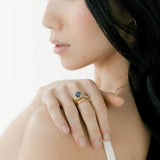 Bubble Ring: Hibiscus / Sterling Silver, Glass / 5