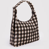 Nylon Shoulder Bag (Blurred Gingham Brown)