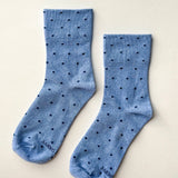 Patterned Sneaker Socks (Polka Dot Blue/Navy)