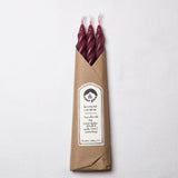 Plum Beeswax Taper Candles Set of 3: Spiral