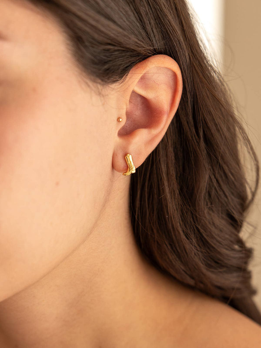 Cowgirl Boot Stud Earrings in Gold