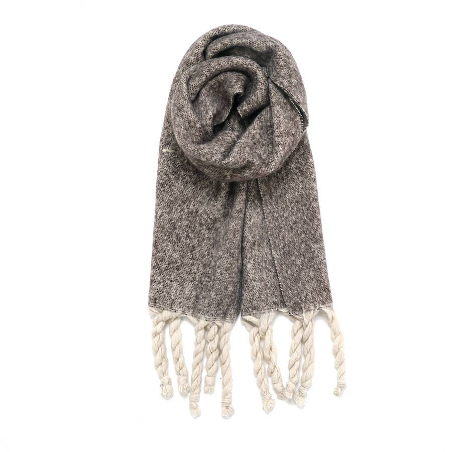 Soft Chunky Solid Fleece Scarf (Charcoal)