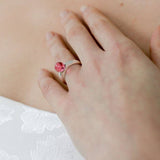 Bubble Ring: Hibiscus / Sterling Silver, Glass / 5