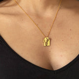 Prickly Pear Cactus Pendant Necklace in Gold: Gold Plated