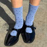 Patterned Sneaker Socks (Polka Dot Blue/Navy)
