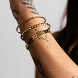 Pyramid Spike Cuff Bracelet: Wide