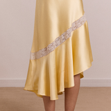 Delphia Satin Midi Skirt (Yellow)