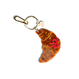 Hand-Painted Bow Croissant Bag Charm + Keychain