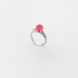 Bubble Ring: Hibiscus / Sterling Silver, Glass / 5
