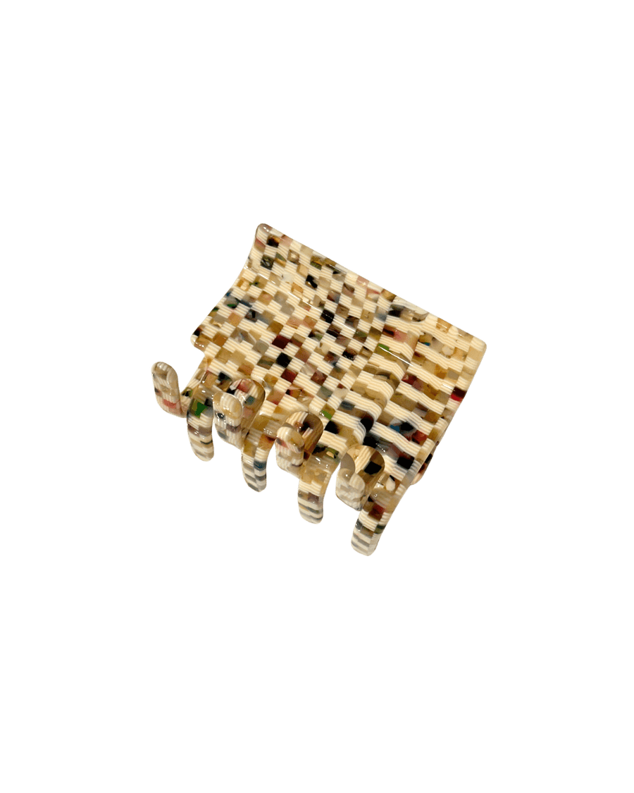 Chunky Claw Clip | Eco-Friendly: Biege Check