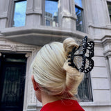 Hand-painted Limited Edition Monarch Butterfly Claw Hair Clip | Eco-Friendly: Silver