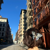 Hand-painted Swallowtail Butterfly Claw Hair Clip: Baby Blue - Limited Edition