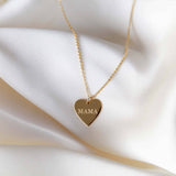 MAMA Heart Necklace: Silver