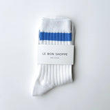 Her Varsity Socks (White Periwinkle)