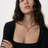 Ramona Necklace + Ami Charm (Sky/Gold Plated Brass)