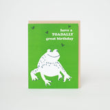 Toad Birthday Punny Letterpress Greeting Card by Egg Press: Plastic sleeve
