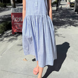 Marianne Dress (Blue Stripe)
