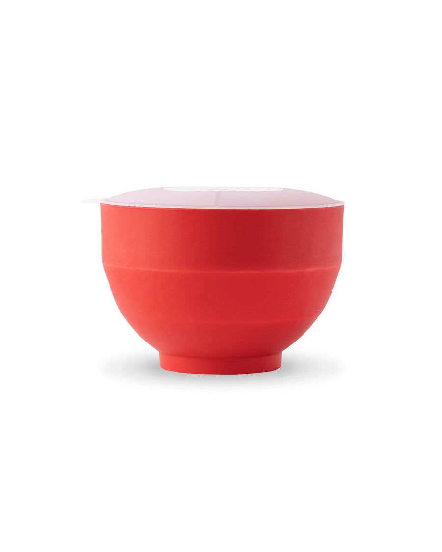 Personal Size Popcorn Popper - Silicone Reusable Maker: Red