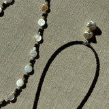 Pearl Drop Necklace - Espresso: 18”