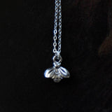 Vintage Tiny Silver Bee Necklace