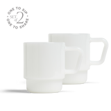 8oz Milk Glass Mug (Set of 2/White/ 8oz)