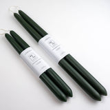 100% Beeswax Dipped Taper Candles | All Natural, Handmade (Forest Green / Standard 10" Long)