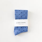 Patterned Sneaker Socks (Polka Dot Blue/Navy)