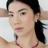 Avery Necklace - Ruby: Sterling Silver