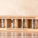 Handblown Mexican DOF Glasses - Clear