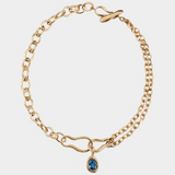 Ramona Necklace + Ami Charm (Sky/Gold Plated Brass)