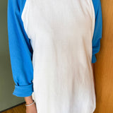 Heavy Cotton Raglan Tee (White/Blue)