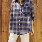 The Big Shirt Breezy Check (Navy)